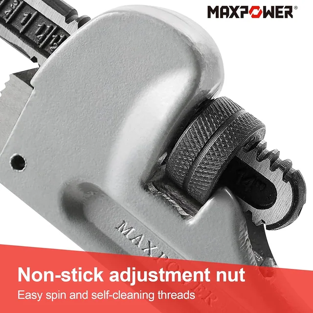 18-inch Aluminum Pipe Wrench: Serviceable moving parts