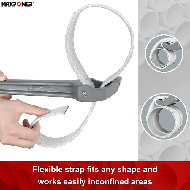 18-inch Nylon Strap Wrench: A broad contact area