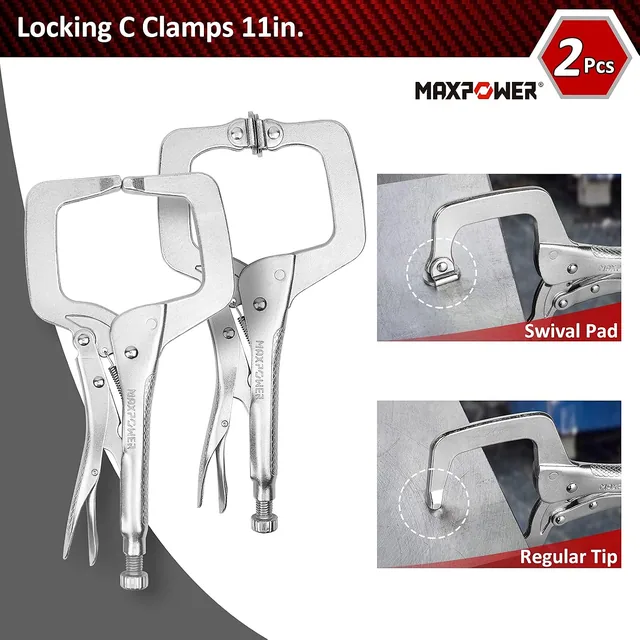 15-Piece Locking Pliers & Welding Clamps Set: Two ways to hold with a C-clamp