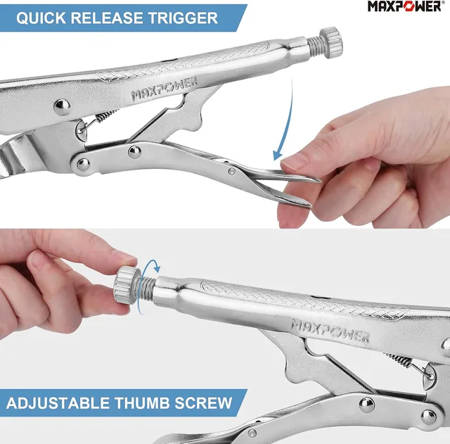 9-inch Locking Chain Clamps, 2 Pack: Adjust the hold before locking